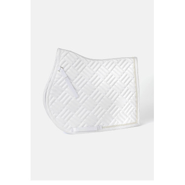 Manta de silla mixta Horze Aachen Blanco / azul turquesa