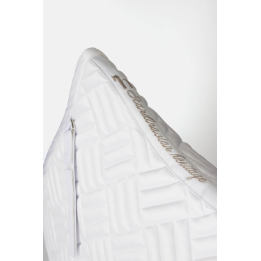 Manta de silla mixta Horze Aachen Blanco / azul turquesa