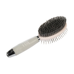 Cepillo para crines y cola HKM Gel de doble cara Rosa claro / gris claro