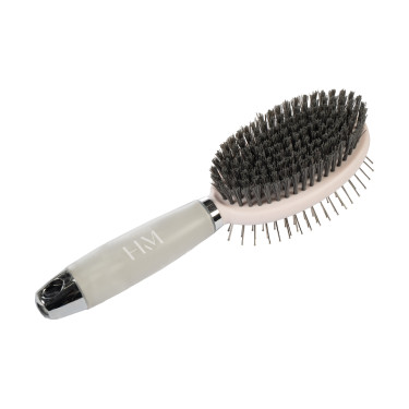 Cepillo para crines y cola HKM Gel de doble cara Rosa claro / gris claro