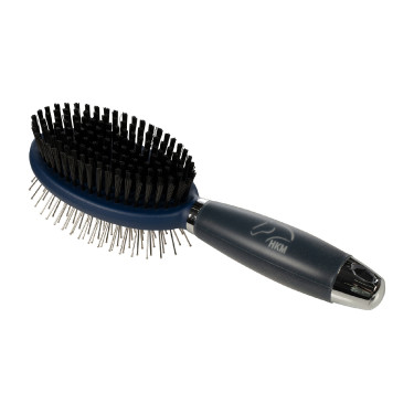 Cepillo para crines y cola HKM Gel de doble cara Azul oscuro / negro Cepillo para crines y cola HKM Gel de doble cara Azul oscuro / negro