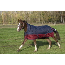 Manta Equi-Theme Tyrex 1200 D High Neck Azúl marino / burdeos Manta Equi-Theme Tyrex 1200 D High Neck Azúl marino / burdeos