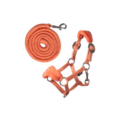 Cabezada con polar HKM Hobby Horse Naranja Cabezada con polar HKM Hobby Horse Naranja
