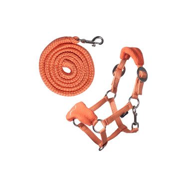 Cabezada con polar HKM Hobby Horse Naranja