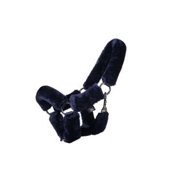 Cabezada HKM con borreguillo sintético Hobby Horse Azul