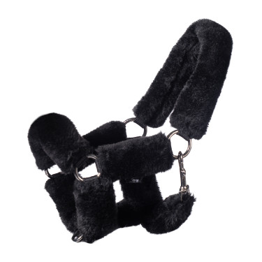 Cabezada HKM con borreguillo sintético Hobby Horse Negro