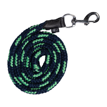 Cuerda de manejo HKM Maui con mosquetón Azul oscuro / verde Multicolor