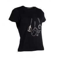 Camiseta HKM Elements de manga corta para mujer Negro