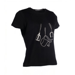 Camiseta HKM Elements de manga corta para mujer Negro