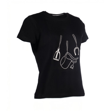 Camiseta HKM Elements de manga corta para mujer Negro