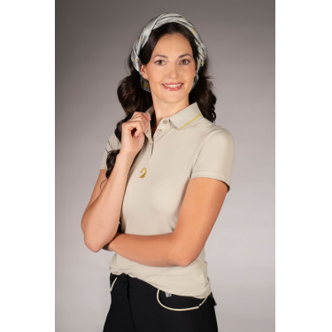 Polo Laura Garrelli Limone de manga corta para mujer Gris / beige Polo Laura Garrelli Limone de manga corta para mujer Gris / beige