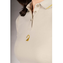 Polo Laura Garrelli Limone de manga corta para mujer Gris / beige Polo Laura Garrelli Limone de manga corta para mujer Gris / beige
