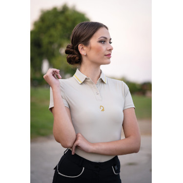 Polo Laura Garrelli Limone de manga corta para mujer Gris / beige Polo Laura Garrelli Limone de manga corta para mujer Gris / beige