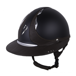 Casco Antares Origin Referencia visera Eclipse Swarovski Negro / cuero marrón Casco Antares Origin Referencia visera Eclipse Swarovski Negro / cuero marrón