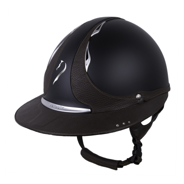 Casco Antares Origin Referencia visera Eclipse Swarovski Negro / cuero marrón Casco Antares Origin Referencia visera Eclipse Swarovski Negro / cuero marrón