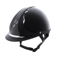 Casco Antares Origin Premium con visera estándar Bison barnizado Negro