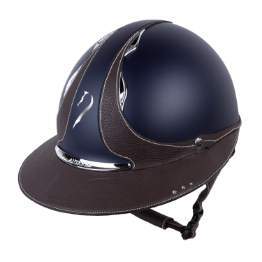 Casco Antares Origin Galaxy visera Eclipse Swarovski Azul / cuero marrón Casco Antares Origin Galaxy visera Eclipse Swarovski Azul / cuero marrón