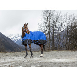 Manta Equithème - TYREX Aisance 1200D - Cuello Alto Azul real