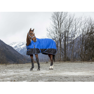 Manta Equithème - TYREX Aisance 1200D - Cuello Alto Azul real