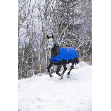 Manta Equithème - TYREX Aisance 1200D - Cuello Alto Azul real