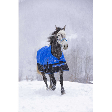 Manta Equithème - TYREX Aisance 1200D - Cuello Alto Azul real