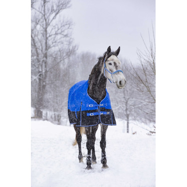 Manta Equithème - TYREX Aisance 1200D - Cuello Alto Azul real