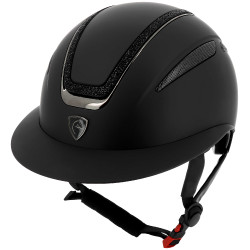 Casco EQUITHEME Agris visera ancha Negro laminado