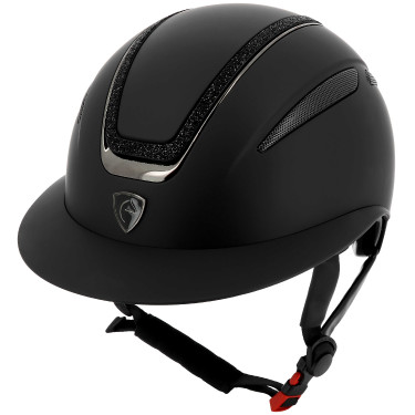 Casco EQUITHEME Agris visera ancha Negro laminado