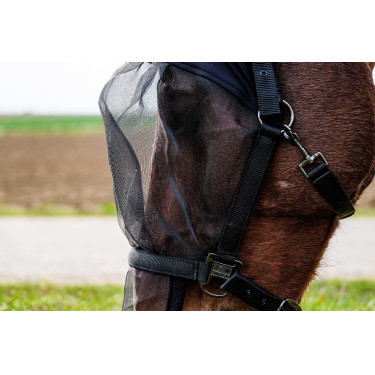 Cabezada + máscara anti-UV Equithème Negro