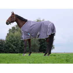 Manta Equithème TYREX 1200D reciclada Gris pardo Marr&amp;amp;amp;oacute;n