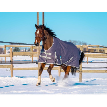 Manta Equithème TYREX 1200D reciclada Gris pardo Marr&amp;amp;amp;oacute;n