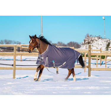 Manta Equithème TYREX 1200D reciclada Gris pardo Marr&amp;amp;amp;oacute;n