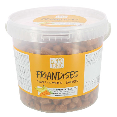 Hippo-Tonic caramelos para caballos con sabor a plátano y zanahoria