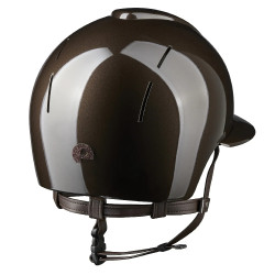 Casco Kep Smart Nova metal pulido marrón star visera polo