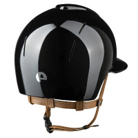 Casco Kep Smart Nova metal pulido barbijo beige visera polo