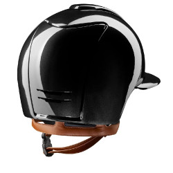 Casco Kep Cromo 2.0 shine negro visera polo Barboquejo beige