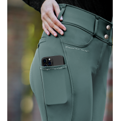 Pantalón de equitación ELT Mathilda Glam de talle alto Verde pino