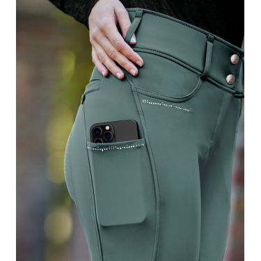 Pantalón de equitación ELT Mathilda Glam de talle alto Verde pino