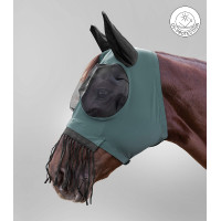 Máscara anti-moscas Waldhausen Puck con flecos nasales Verde pino