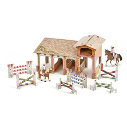 El pony Club Papo (construye tu mismo en cartón) con 4 figuras.