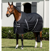 Manta de cuadra Horseware Rambo® 200g 1000D Negro / tormenta / gris plateado