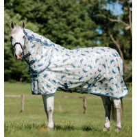 Manta antimoscas Horseware Amigo Integrated Motivo libélula / plata / azul / salvia Motifs
