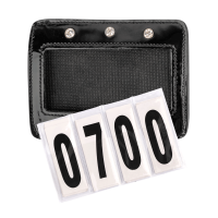 Números rectangulares de cuero charolado Waldhausen Negro
