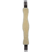 Cinchón de cuero Waldhausen con ECO Wool Negro