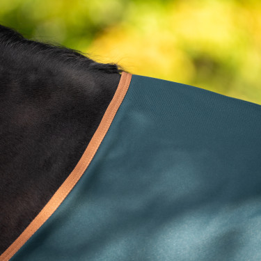 Manta de exterior Imperial Riding Customized 400 g con cuello Verde oscuro / zorro Manta de exterior Imperial Riding Customized 400 g con cuello Verde oscuro / zorro