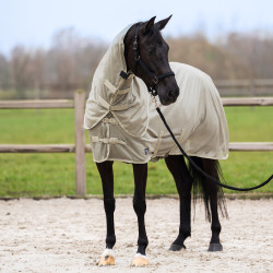Manta antimoscas con cubrecuello desmontable Imperial Riding Reese Oliva clara Verde
