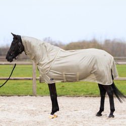 Manta antimoscas con cubrecuello desmontable Imperial Riding Reese Oliva clara Verde