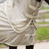 Manta antimoscas con cubrecuello desmontable Imperial Riding Reese Gris Plateado