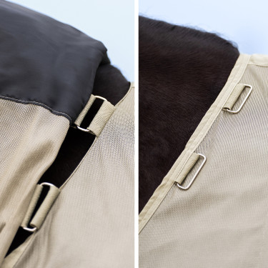 Manta antimoscas con cubrecuello desmontable Imperial Riding Reese Oliva clara Verde