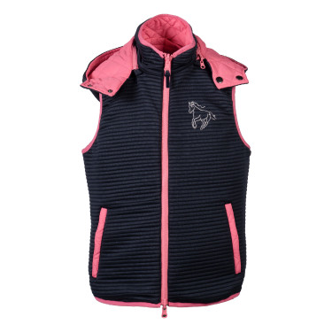 Chaleco sin mangas reversible HKM Maui para niño Fucsia / azúl marino Rosa